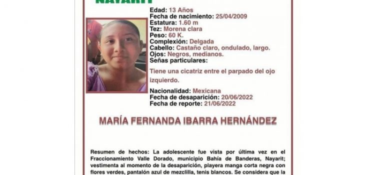 Fiscalía de Nayarit dio detalles sobre desaparición de María Fernanda
