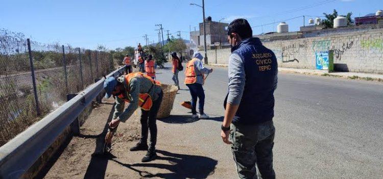 Infractores en Tepic son castigados con trabajos comunitarios