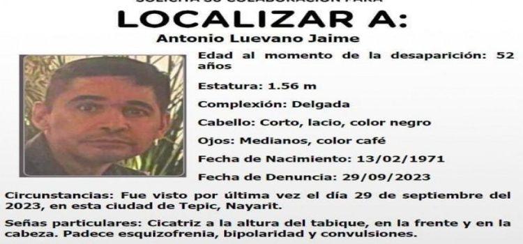 Buscan a adulto desaparecido en Tepic