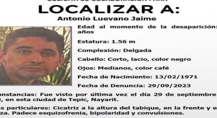 Buscan a adulto desaparecido en Tepic