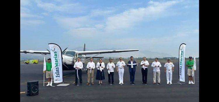 Realizan primer vuelo comercial de prueba de Tepic a Islas Marías